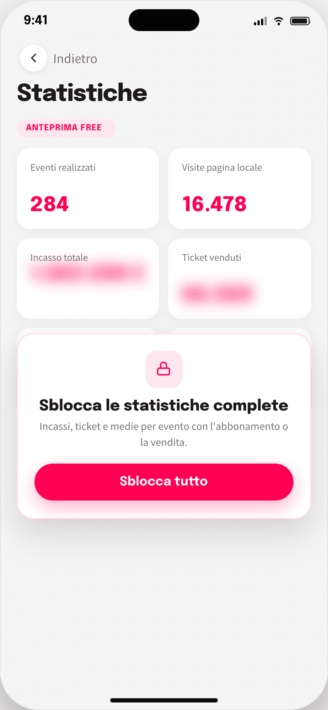 Seu dashboard Clubbing — receita ao vivo