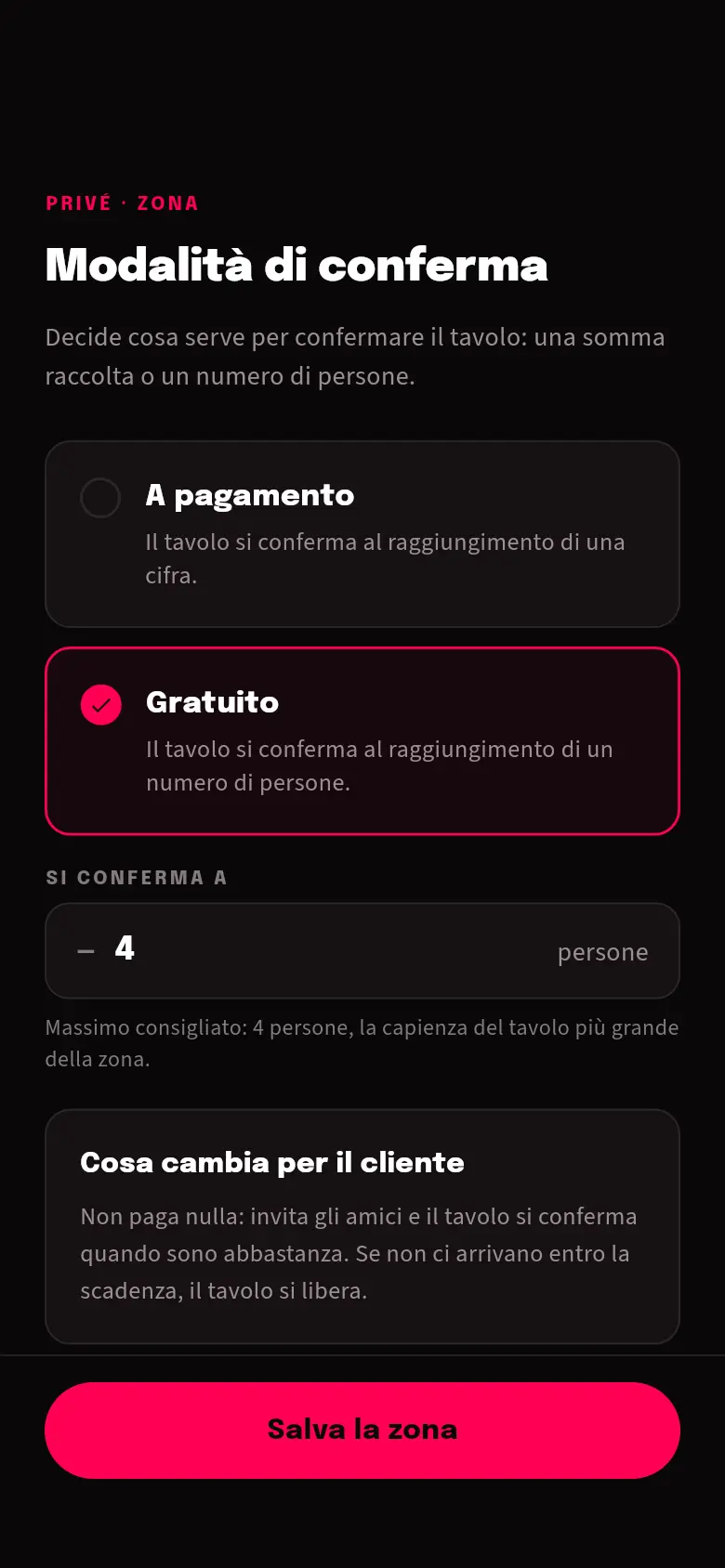 Modalità gratuita