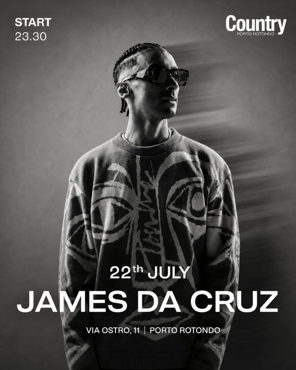 mercoledì 22 luglio special Guest James da Cruz